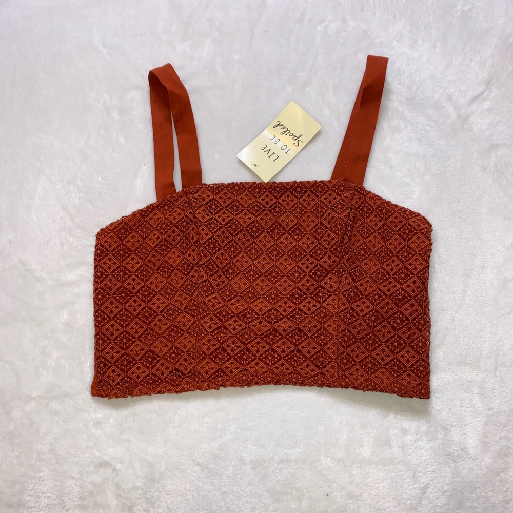 Live to be spoiled-Dark orange crop top